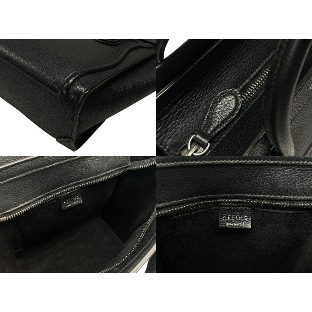 Celine Luggage Shopper handbag shoulder bag black leather - Picture 8 of 9
